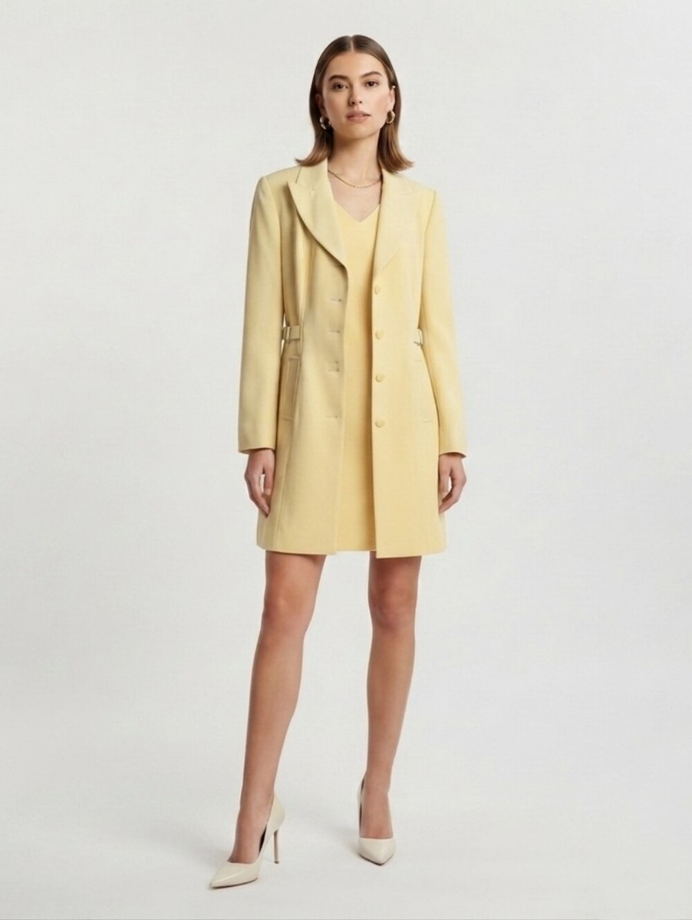 2pc Long Blazer Jacket & Sheath Dress Suit Size 4
